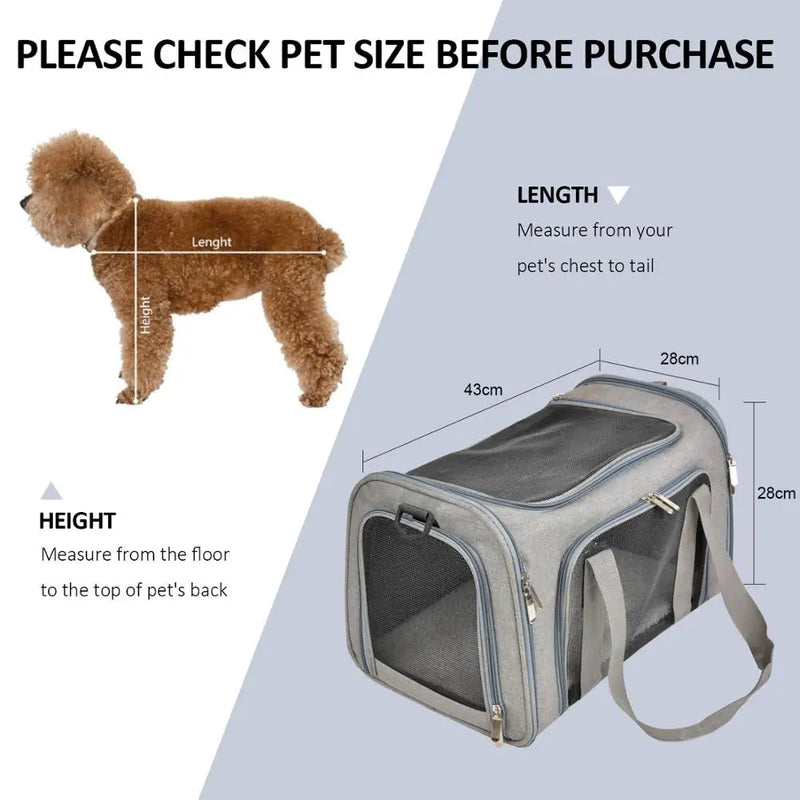 Bolsa Transportadora Soft Side para Pets – Viagem, Avião e Passeios