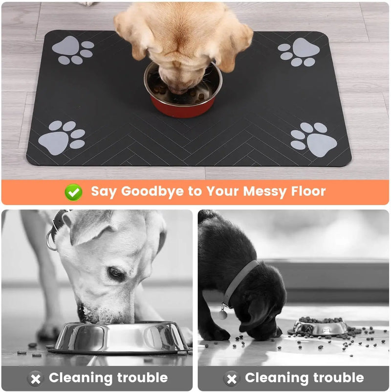 Tapete Absorvente Impermeável para Alimentação de Pets – Antiderrapante e de Secagem Rápida!