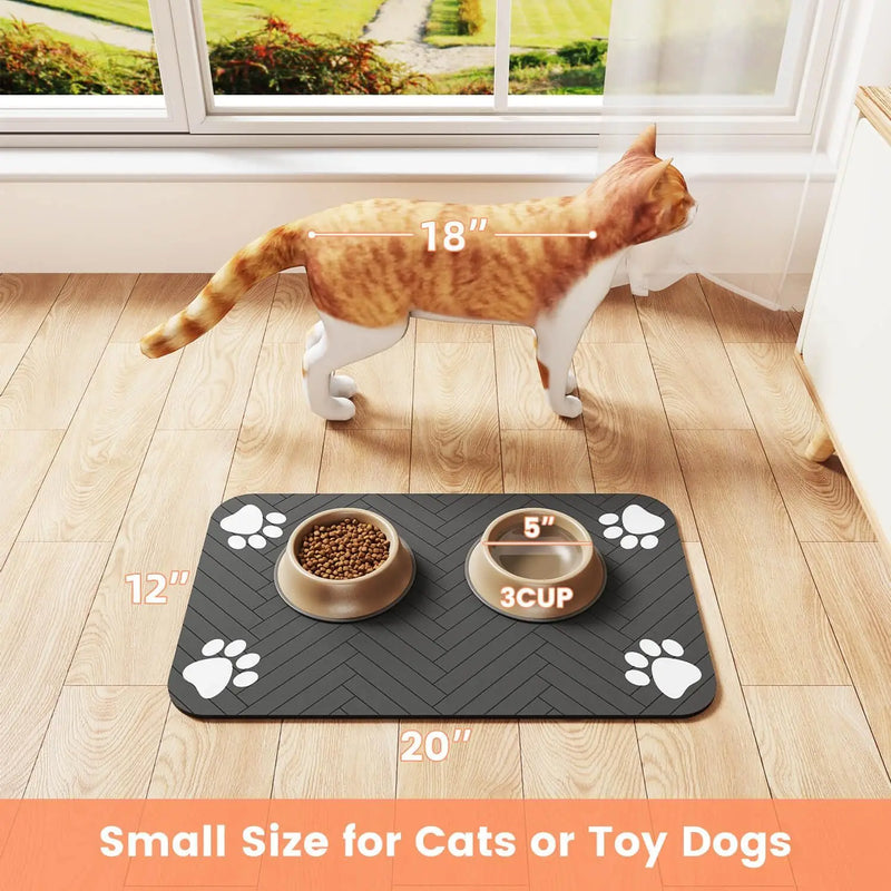Tapete Absorvente Impermeável para Alimentação de Pets – Antiderrapante e de Secagem Rápida!
