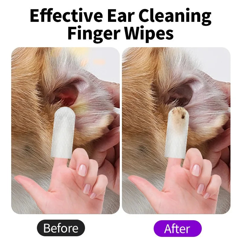 Lenços de Limpeza Auricular para Pets – Higiene e Cuidado com Ouvidos de Cães e Gatos