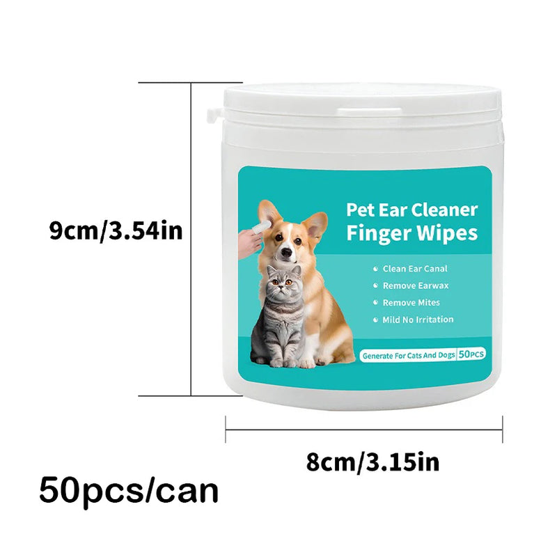 Lenços de Limpeza Auricular para Pets – Higiene e Cuidado com Ouvidos de Cães e Gatos