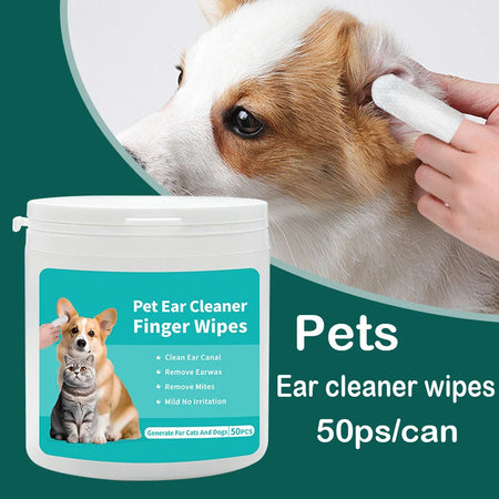 Lenços de Limpeza Auricular para Pets – Higiene e Cuidado com Ouvidos de Cães e Gatos