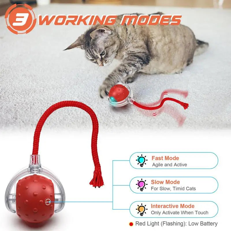 Brinquedo Interativo para Gatos – Bola Inteligente com Movimento Automático, Chamado de Pássaro e Carregamento USB