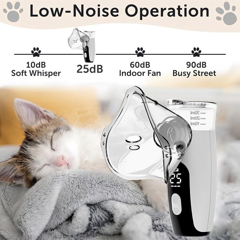 Nebulizador Portátil para Pets – Inalador Silencioso e Eficiente para Cães e Gatos