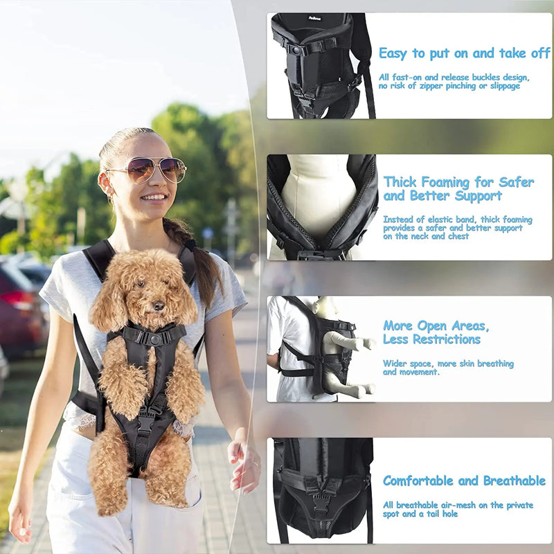 Mochila Transportadora para Pets – Frontal e Traseira, Conforto e Segurança para Cães e Gatos