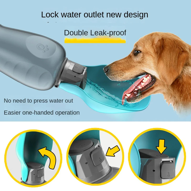 Garrafa Portátil de Água para Pets – Design em Folha, Dobrável e Ideal para Passeios!